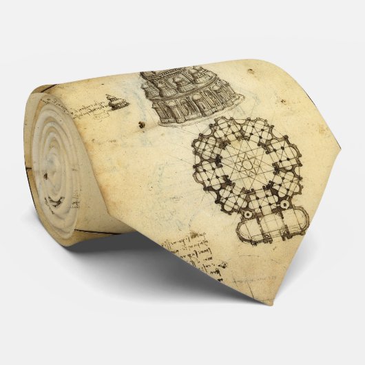 Architecturale kathedraal onderzoek door Leonardo  Stropdas (Opgerold)