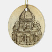 Architecturale kathedraalstudie door Leonardo da V Keramisch Ornament (Links)