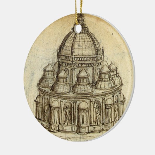Architecturale kathedraalstudie van Leonardo da Vi Keramisch Ornament (Links)