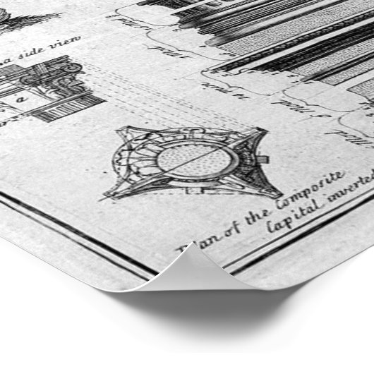 ARCHITECTURALE KOLOMMEN ARCH - GEGEVENS 1728 POSTER (Hoek)