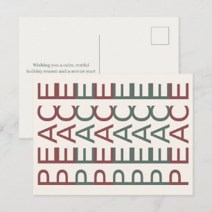 Architecturale Lijnkunst Noordse Kerst Vrede Feestdagenkaart