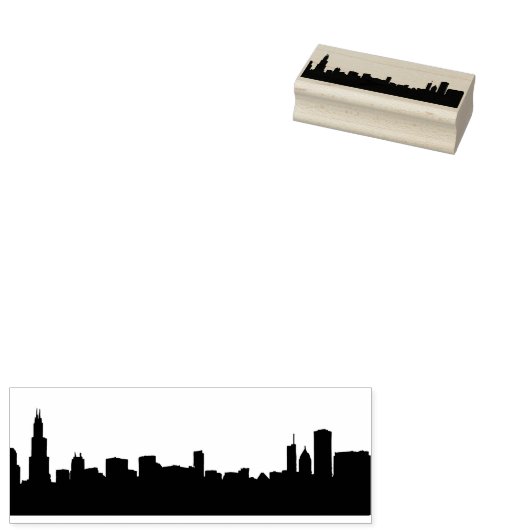 Architecturale pictogrammen van Chicago in Silhoue Rubberstempel (Gestempeld)