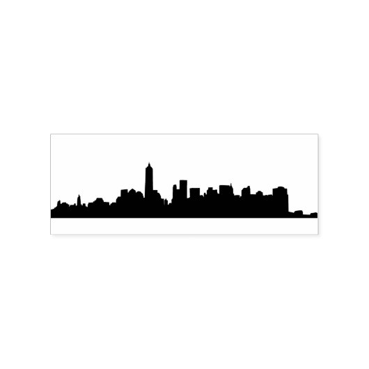 Architecturale pictogrammen van New York in Silhou Rubberstempel (Afrduk)