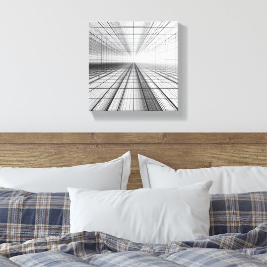 architecturale rasterperspectief, 3D-draadframekun Canvas Afdruk (Insitu (Slaapkamer))