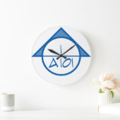 Architecturale referentiesymbool wandklok (blauw) (Huis)
