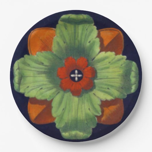 Architecturale rozet nr. 4 papieren bordje (Voorkant)