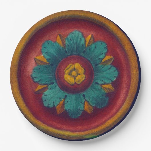 Architecturale rozet nr. 5 papieren bordje (Voorkant)