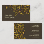 Architecturale Salvage/Faux Gold Filigree/DIY kleu Visitekaartje (Voorkant / Achterkant)