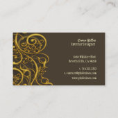 Architecturale Salvage/Faux Gold Filigree/DIY kleu Visitekaartje (Achterkant)