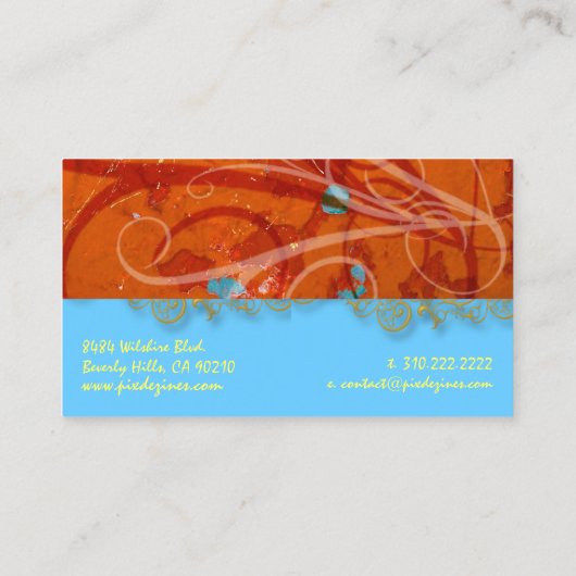 Architecturale Salvage/Faux Gold Filigree Swirls Visitekaartje (Achterkant)