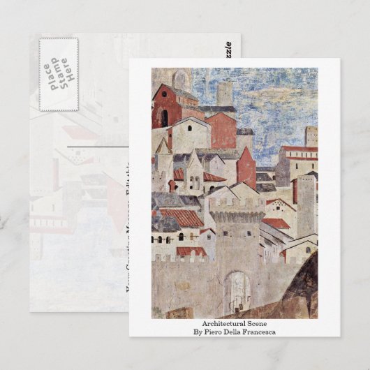 Architecturale scène. Door Piero Della Francesca Briefkaart (Voorkant / Achterkant)
