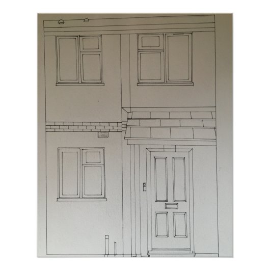 Architecturale stijl Huis Tekening Perfect Poster (Voorkant)