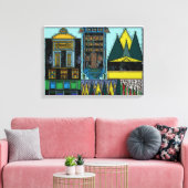 architecturale structuur in gestreamd afdrukcanvas canvas afdruk (Insitu (Woonkamer))