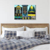 architecturale structuur in gestreamd afdrukcanvas canvas afdruk (Insitu (Slaapkamer))