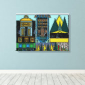 architecturale structuur in gestreamd afdrukcanvas canvas afdruk (Insitu (Houten vloer))