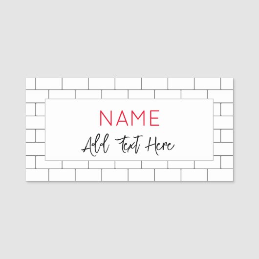 Architecturale Subway Tegel Modern Business Naamplaatje (Voorkant)