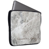Architecturale textuur witte marmeren granieten st laptop sleeve (Voorkant Rechts)