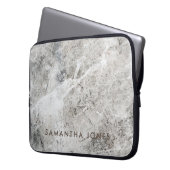 Architecturale textuur witte marmeren granieten st laptop sleeve (Voorkant Links)