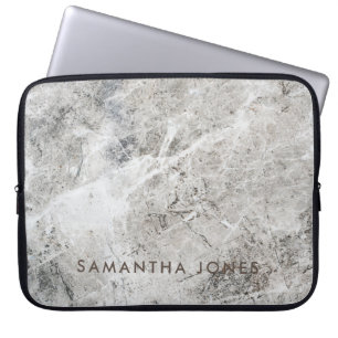 Architecturale textuur witte marmeren granieten st laptop sleeve