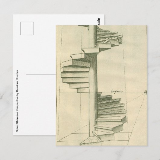  architecturale trappen, werveltrap briefkaart (Voorkant / Achterkant)