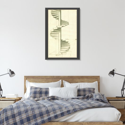 architecturale trappen, werveltrap canvas afdruk (Insitu (Slaapkamer))