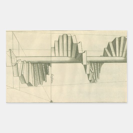  architecturale trappen, werveltrap rechthoekige sticker (Voorkant)