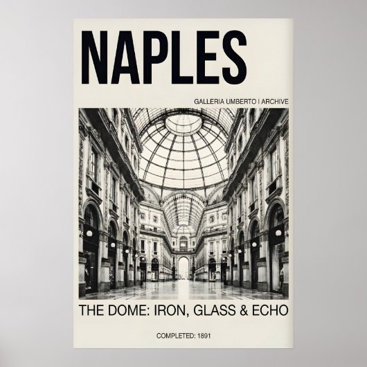Architecturale wandkunst Napels Koepel en Arcade Poster (Voorkant)