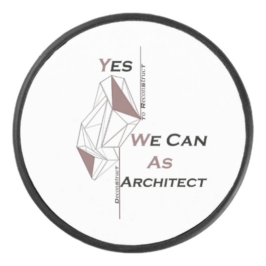 architecture, modern design, geometric art, black  hockey puck (Voorkant)