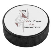architecture, modern design, geometric art, black  hockey puck (3/4)