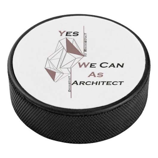 architecture, modern design, geometric art, black  hockey puck (3/4)