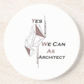 architecture, modern design, geometric art, black zandsteen onderzetter (Voorkant)