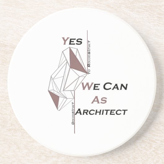 architecture, modern design, geometric art, black zandsteen onderzetter (Voorkant)