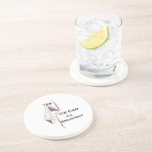 architecture, modern design, geometric art, black zandsteen onderzetter (Zijkant)