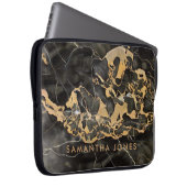 Architecture Texture Black Gold marble Elegant Laptop Sleeve (Voorkant Rechts)