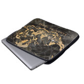 Architecture Texture Black Gold marble Elegant Laptop Sleeve (Voorkant onderkant)