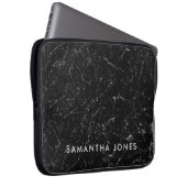 Architecture Texture Black White marble Elegant Laptop Sleeve (Voorkant Rechts)