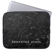 Architecture Texture Black White marble Elegant Laptop Sleeve (Voorkant)