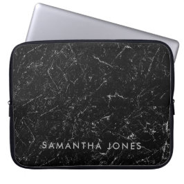 Architecture Texture Black White marble Elegant Laptop Sleeve