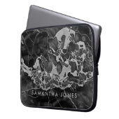 Architecture Texture Black White marble Elegant Laptop Sleeve (Voorkant Links)