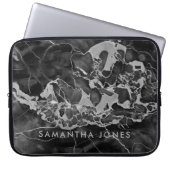 Architecture Texture Black White marble Elegant Laptop Sleeve (Voorkant)