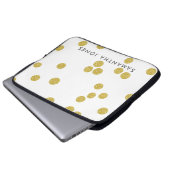 Architecture Texture White Gold polka dot Elegant Laptop Sleeve (Voorkant onderkant)