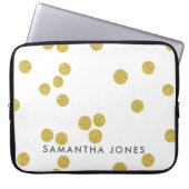 Architecture Texture White Gold polka dot Elegant Laptop Sleeve (Voorkant)