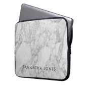 Architecture Texture white marble Elegant Laptop Sleeve (Voorkant Links)