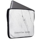Architecture Texture white marble Elegant Laptop Sleeve (Voorkant Rechts)
