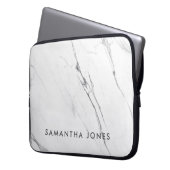 Architecture Texture white marble Elegant Laptop Sleeve (Voorkant Links)