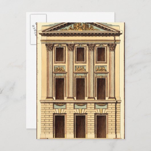 Architecturele façade door Jean Deneufforge Briefkaart (Voorkant / Achterkant)