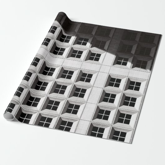 ARCHITECTURELE FOTOGRAFIE VAN WITTE BOUW CADEAUPAPIER (Uitgerold)
