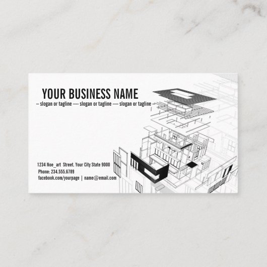 Architectuur achtergrond ontwerp 001 visitekaartje (Achterkant)