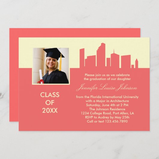 Architectuur Afstuderen Foto-uitnodiging Kaart (Voorkant / Achterkant)