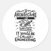 Architectuur architect ronde sticker (Voorkant)